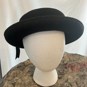 Vintage black rolled brim hat